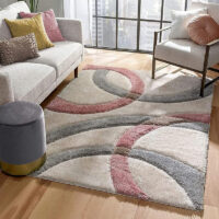 SHAG WEAVING CARPET® Super Soft Fluffy Area Rug For Living Room Handmade 2.5 Inches (Thickness,Pile) Moroccan Design Color Baby Pink