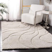 SHAG WEAVING CARPET® Super Soft Fluffy Area Rug For Living Room Handmade 2.5 Inches (Thickness,Pile) Moroccan Design Color Cream