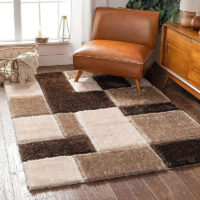 SHAG WEAVING CARPET® Super Soft Fluffy Area Rug For Living Room Handmade 2.5 Inches (Thickness,Pile) Moroccan Design Color Gold