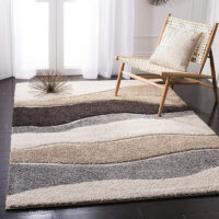 SHAG WEAVING CARPET® Super Soft Fluffy Area Rug For Living Room Handmade 2.5 Inches (Thickness,Pile) Moroccan Design Color Gold Ivory