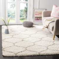 SHAG WEAVING CARPET® Super Soft Fluffy Area Rug For Living Room Handmade 2.5 Inches (Thickness,Pile) Moroccan Design Color Ivory