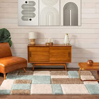 SHAG WEAVING CARPET® Super Soft Fluffy Area Rug For Living Room Handmade 2.5 Inches (Thickness,Pile) Moroccan Design Color Light Aqua