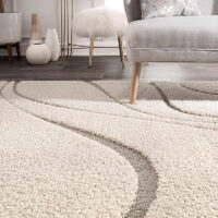 SHAG WEAVING CARPET® Super Soft Fluffy Area Rug For Living Room Handmade 2.5 Inches (Thickness,Pile) Moroccan Design Color Light Beige 2
