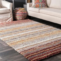 SHAG WEAVING CARPET® Super Soft Fluffy Area Rug For Living Room Handmade 2.5 Inches (Thickness,Pile) Moroccan Design Color Maroon Gold