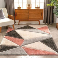 SHAG WEAVING CARPET® Super Soft Fluffy Area Rug For Living Room Handmade 2.5 Inches (Thickness,Pile) Moroccan Design Color Pink Black
