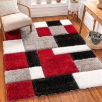 SHAG WEAVING CARPET® Super Soft Fluffy Area Rug For Living Room Handmade 2.5 Inches (Thickness,Pile) Moroccan Design Color Red