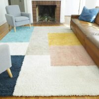 SHAG WEAVING CARPET® Super Soft Fluffy Area Rug For Living Room Handmade 2.5 Inches (Thickness,Pile) Moroccan Design Color Yellow Pink