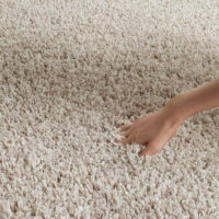 SHAG WEAVING CARPET® Round Shape Micro Polyester Yarn Super Soft Fluffy Area Rug Handmade 2.5 Inches (Thickness,Pile) - Beige Cream