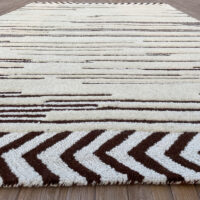 TTC Thread & Texture Carpet™ Premium Hand-Tufted 100% New Zealand Wool Carpets 2 Inches Thickness Pile - Brown White5