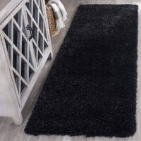 SHAG WEAVING CARPET®Micro Polyester Yarn Super Soft Fluffy Area Rug Handmade 2 Inches (Thickness, Pile) - Black