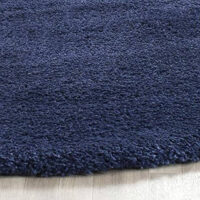 SHAG WEAVING CARPET® Round Shape Micro Polyester Yarn Super Soft Fluffy Area Rug Handmade 2.5 Inches (Thickness,Pile) - Blue