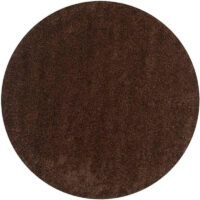 SHAG WEAVING CARPET® Round Shape Micro Polyester Yarn Super Soft Fluffy Area Rug Handmade 2.5 Inches (Thickness,Pile) - Brown