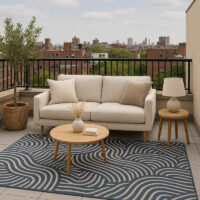 TTC Thread & Texture Carpetâ„¢ Premium Hand-Tufted 100% New Zealand Wool Carpets 2 Inches Thickness Pile - Charcoal White