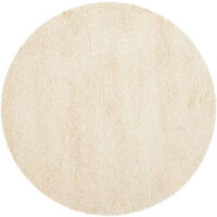 SHAG WEAVING CARPET® Round Shape Micro Polyester Yarn Super Soft Fluffy Area Rug Handmade 2.5 Inches (Thickness,Pile) - Cream