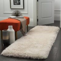 SHAG WEAVING CARPET®Micro Polyester Yarn Super Soft Fluffy Area Rug Handmade 2 Inches (Thickness, Pile) - Cream