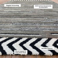 TTC Thread & Texture Carpet™ Premium Hand-Tufted 100% New Zealand Wool Carpets 2 Inches Thickness Pile - Grey Black1