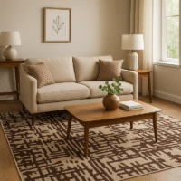 TTC Thread & Texture Carpet™ Premium Hand-Tufted 100% New Zealand Wool Carpets 2 Inches Thickness Pile - Gold Brown