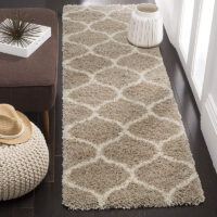 SHAG WEAVING CARPET®Micro Polyester Yarn Super Soft Fluffy Area Rug Handmade 2 Inches (Thickness, Pile) - Gold White