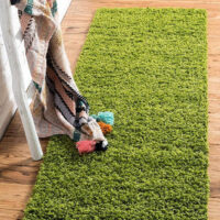 SHAG WEAVING CARPET®Micro Polyester Yarn Super Soft Fluffy Area Rug Handmade 2 Inches (Thickness, Pile) - Green