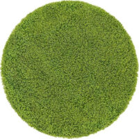 SHAG WEAVING CARPET® Round Shape Micro Polyester Yarn Super Soft Fluffy Area Rug Handmade 2.5 Inches (Thickness,Pile) - Green