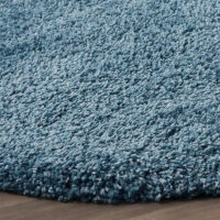 SHAG WEAVING CARPET® Round Shape Micro Polyester Yarn Super Soft Fluffy Area Rug Handmade 2.5 Inches (Thickness,Pile) - Light Blue