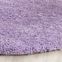 SHAG WEAVING CARPET® Round Shape Micro Polyester Yarn Super Soft Fluffy Area Rug Handmade 2.5 Inches (Thickness,Pile) - Lavender