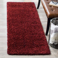 SHAG WEAVING CARPET®Micro Polyester Yarn Super Soft Fluffy Area Rug Handmade 2 Inches (Thickness, Pile) - Maroon