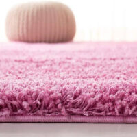 SHAG WEAVING CARPET® Round Shape Micro Polyester Yarn Super Soft Fluffy Area Rug Handmade 2.5 Inches (Thickness,Pile) - Pink