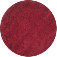 SHAG WEAVING CARPET® Round Shape Micro Polyester Yarn Super Soft Fluffy Area Rug Handmade 2.5 Inches (Thickness,Pile) - Red