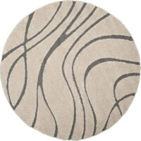 SHAG WEAVING CARPET® Round Shape Micro Polyester Yarn Super Soft Fluffy Area Rug Handmade 2.5 Inches (Thickness,Pile) - Silver Cream