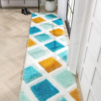 SHAG WEAVING CARPET®Micro Polyester Yarn Super Soft Fluffy Area Rug Handmade 2 Inches (Thickness, Pile) - Turquoise Yellow
