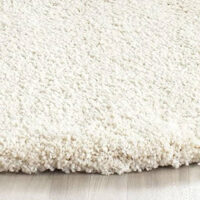 SHAG WEAVING CARPET® Round Shape Micro Polyester Yarn Super Soft Fluffy Area Rug Handmade 2.5 Inches (Thickness,Pile) - White