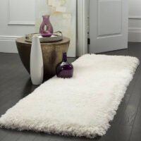 SHAG WEAVING CARPET®Micro Polyester Yarn Super Soft Fluffy Area Rug Handmade 2 Inches (Thickness, Pile) - White