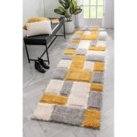 SHAG WEAVING CARPET®Micro Polyester Yarn Super Soft Fluffy Area Rug Handmade 2 Inches (Thickness, Pile) - Yellow Silver