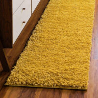 SHAG WEAVING CARPET®Micro Polyester Yarn Super Soft Fluffy Area Rug Handmade 2 Inches (Thickness, Pile) - Yellow