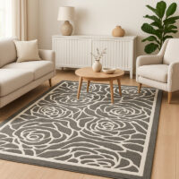 TTC Thread & Texture Carpet™ Premium Hand-Tufted 100% New Zealand Wool Carpets 2 Inches Thickness Pile - Grey White