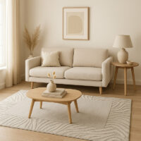 TTC Thread & Texture Carpetâ„¢ Premium Hand-Tufted 100% New Zealand Wool Carpets 2 Inches Thickness Pile - Ivory