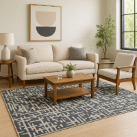 TTC Thread & Texture Carpetâ„¢ Premium Hand-Tufted 100% New Zealand Wool Carpets 2 Inches Thickness Pile - White Grey3